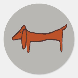 Famous Abstract Dachshund Classic Round Sticker