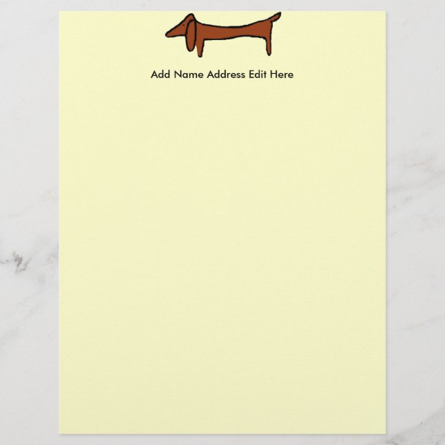 Famous Abstract Dachshund, Customized Letterhead (Front)