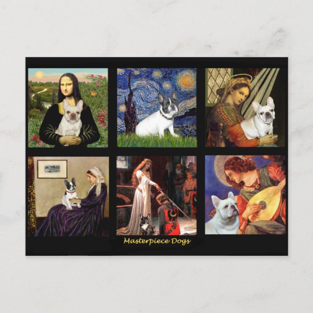 Famous Art French Bull Dog Composite Postcard (Front)