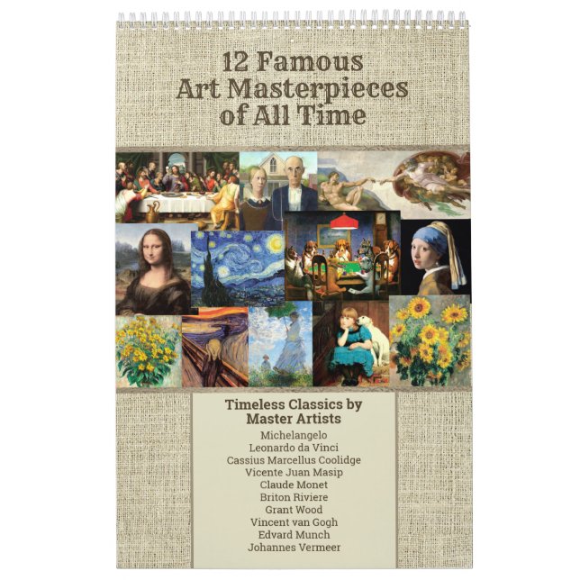 Famous Art Masterpieces of all Time Calendar (Cover)