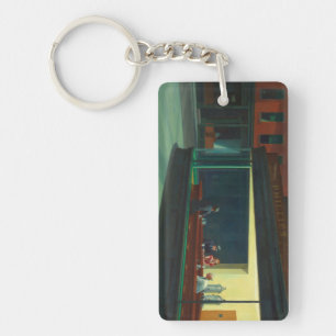Famous Art   Nighthawks   Edward Hopper Keychain