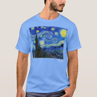 Famous Art Starry NightArtist Van Gogh Painting  T-Shirt