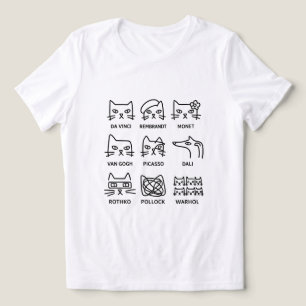 Famous Artist Cats Minimalist Grid Modern Art Tri-Blend Shirt
