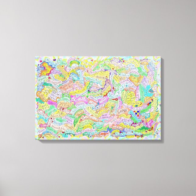 Famous Artists Names and Art Words Canvas Print (Front)
