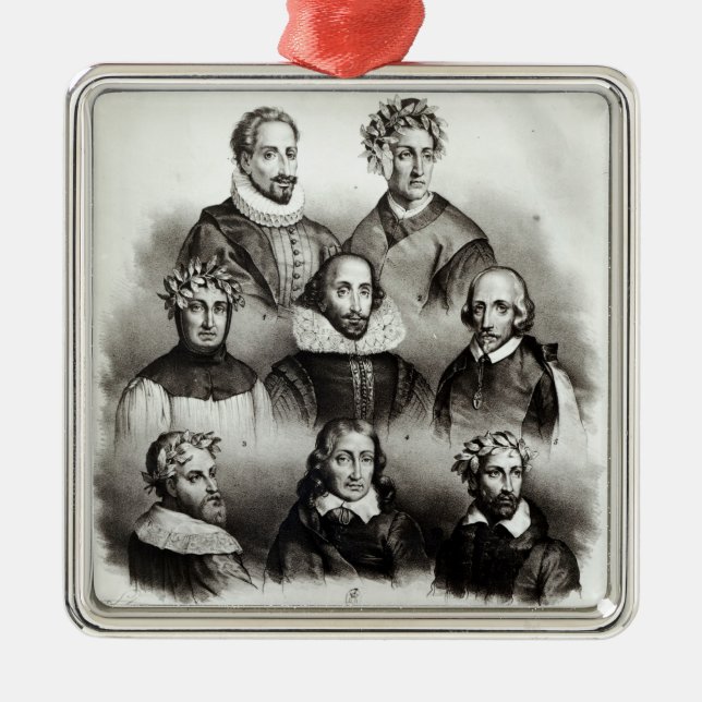 Famous Authors, 1833 Metal Tree Decoration (Front)