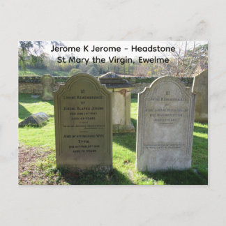 Famous Authors Jerome K Jerome Headstone,  Postcard