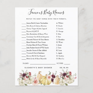 Famous Baby Names   Baby Shower Game
