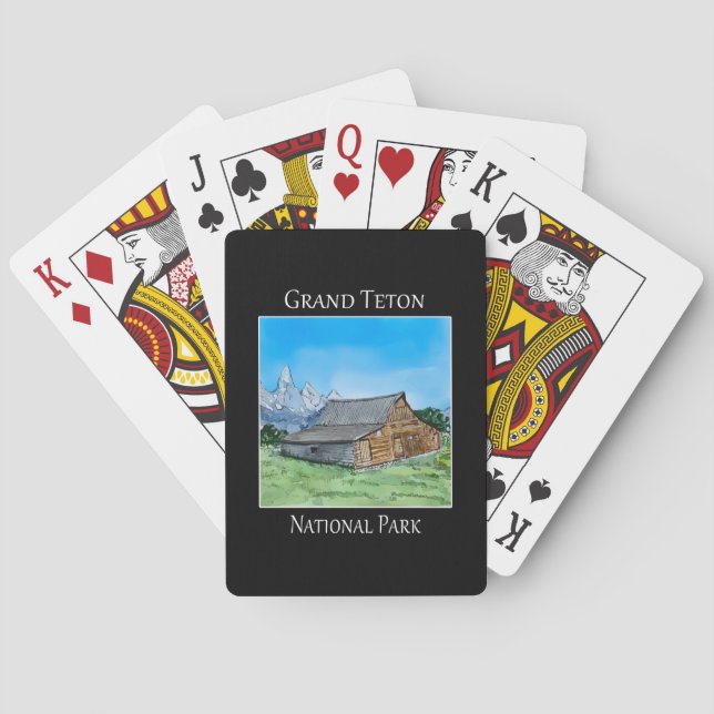 Famous barn in the Mormon Row, Grand Teton NP Playing Cards (Back)