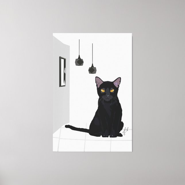 Famous Black Cat Painting Printed Wall Art (Front)