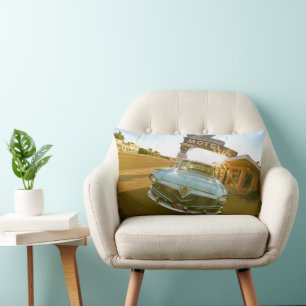 Famous Blue Swallow Motel on Route 66 Lumbar Cushion