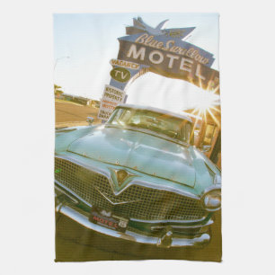 Famous Blue Swallow Motel on Route 66 Tea Towel
