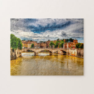 Famous Bridges on the Tiber Rome. Jigsaw Puzzle
