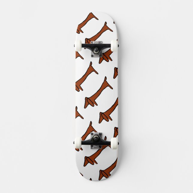 Famous Brown Abstract Dachshund Skateboard (Front)