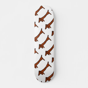 Famous Brown Abstract Dachshund Skateboard