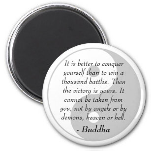 Famous Buddha Quotes - Conquer Yourself Magnet