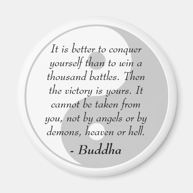 Famous Buddha Quotes - Conquer Yourself Magnet (Front)