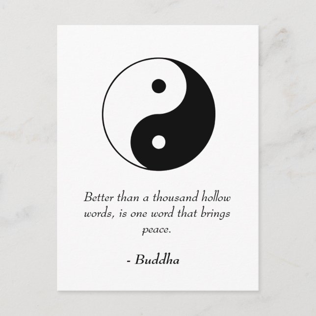 Famous Buddha Quotes - Hollow Words and Peace Postcard (Front)