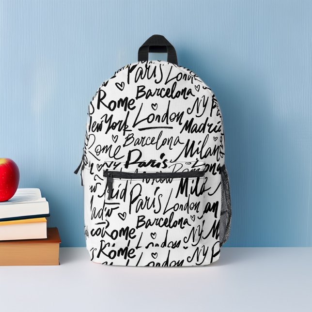 Famous Cities of the World Personalised Printed Backpack (Creator Uploaded)
