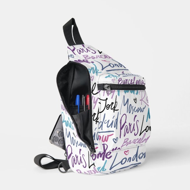 Famous Cities of the World Sling Bag (Open)