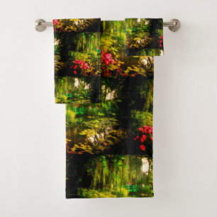 Famous Claude Monet Giverny Pond Lilies Bath Towel Set