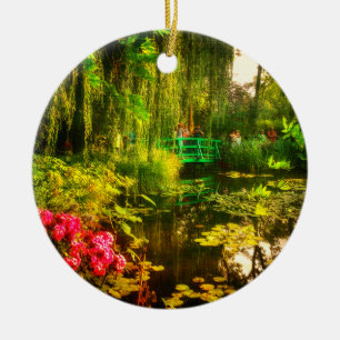 Famous Claude Monet Giverny Pond Lilies Ceramic Tree Decoration
