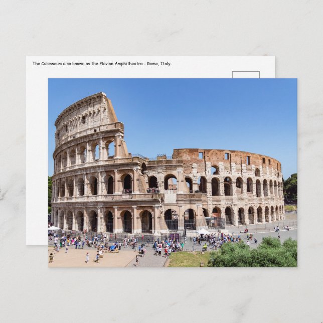 Famous Colosseum in Rome, Italy Postcard (Front/Back)