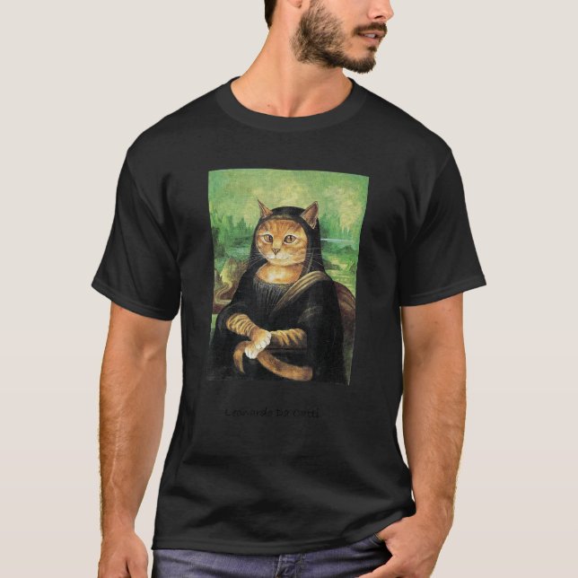 Famous Cute Cats Artwork Leonardo Da Catti T-Shirt (Front)