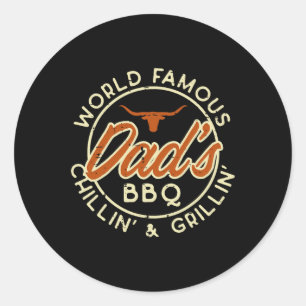 Famous Dads Bbq Grillin Barbecue Fathers Day Papa Classic Round Sticker