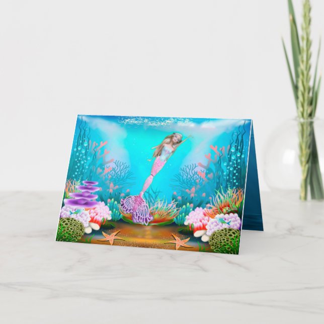 Famous doll dressed as a Mermaid Card (Front)