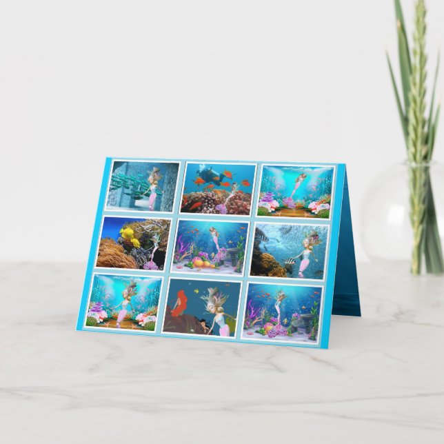 Famous Doll dressed as a Mermaid Card (Front)