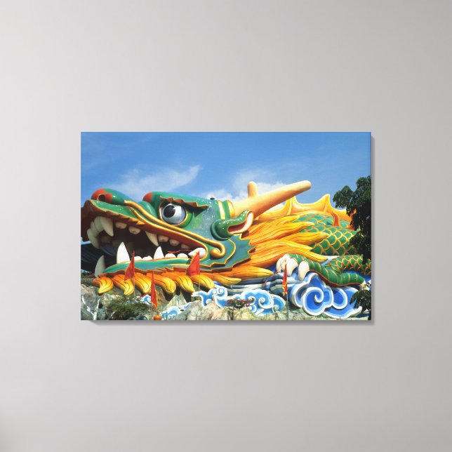 Famous Dragon at Haw Par Villa in Singapore Asia Canvas Print (Front)