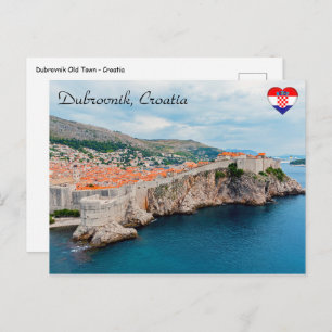 Famous Dubrovnik Old Town roofs & walls - Croatia Postcard