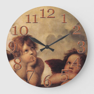 Famous fine art, Raphael,Sistine Cherub Large Clock
