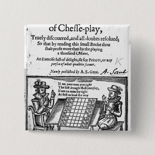 Famous Game of Chess, 1614 15 Cm Square Badge (Front)