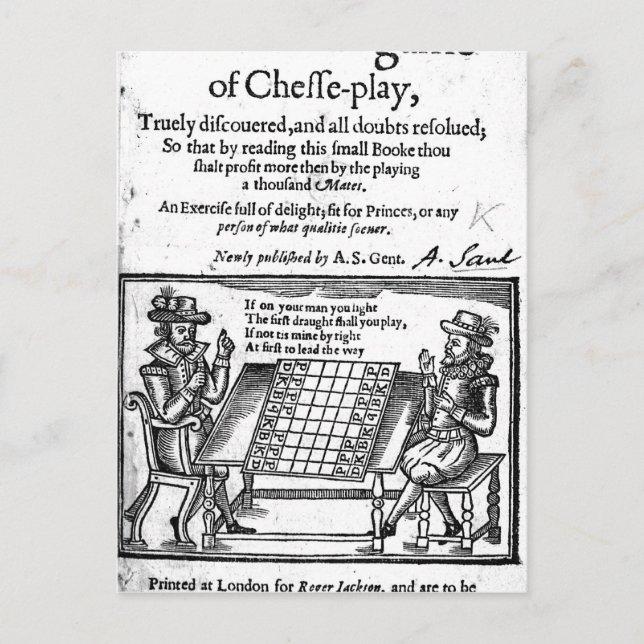 Famous Game of Chess, 1614 Postcard (Front)