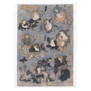 Famous Heroes of the Kabuki Stage (frogs) Tablecloth