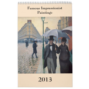 Famous Impressionist Painting ~ Changes to 2019 Calendar