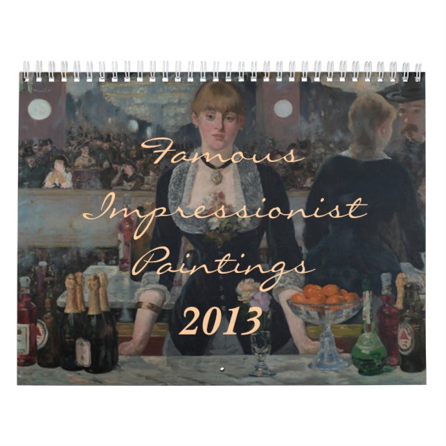 Famous Impressionist Paintings ~ Changes to 2019 Calendar (Cover)