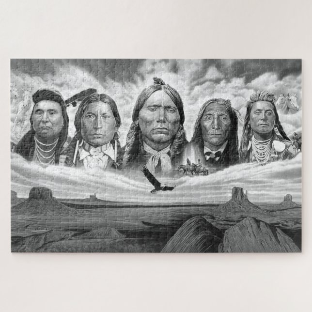 Famous Indian Chiefs Native Americans Horizontal Jigsaw Puzzle (Horizontal)