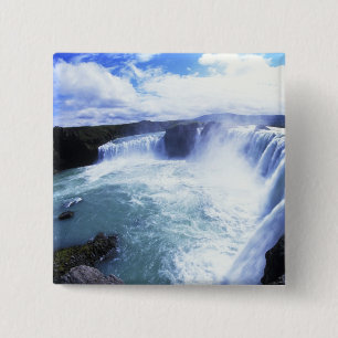 Famous Jodafoss Falls in North Central Iceland 15 Cm Square Badge