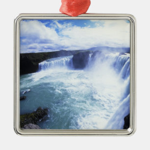 Famous Jodafoss Falls in North Central Iceland Metal Tree Decoration