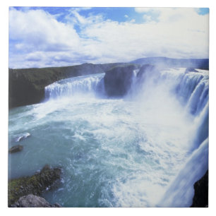 Famous Jodafoss Falls in North Central Iceland Tile