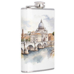 Famous landmarks design hip flask