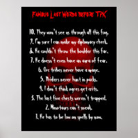Famous Last Words before TPK