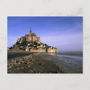 Famous Le Mont St. Michel Island Fortress in Postcard