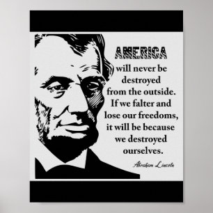 Famous Lincoln Patriotic Quote Poster