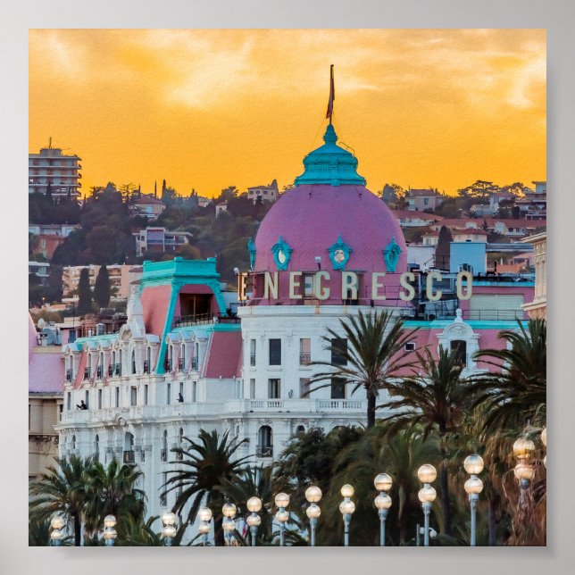 Famous luxury hotel Hotel Negresco in Nice France Poster (Front)