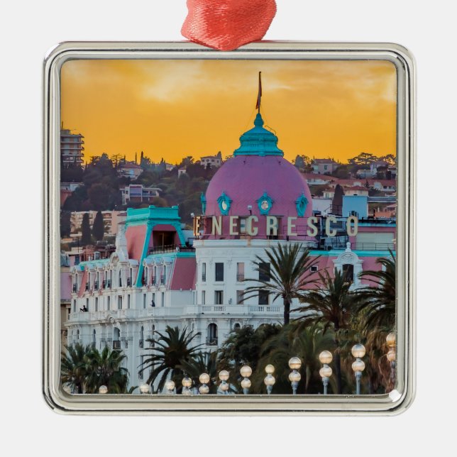 Famous luxury hotel Negresco Nice France Metal Tree Decoration (Front)