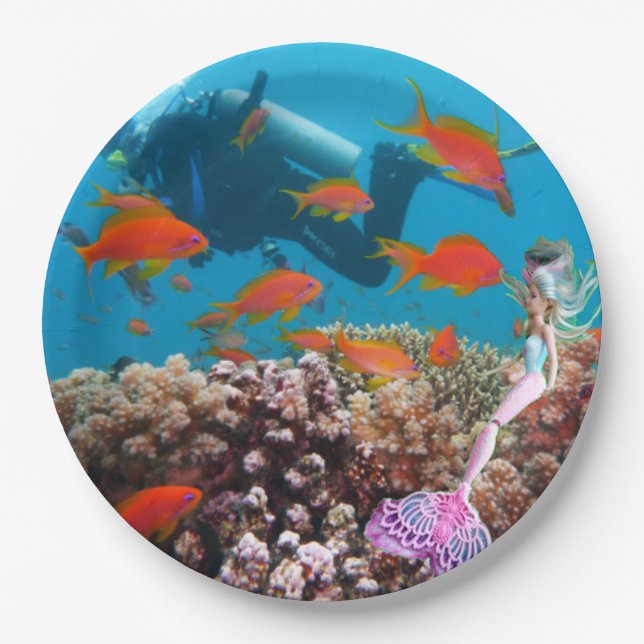 Famous Mermaid Paper Plate (Front)