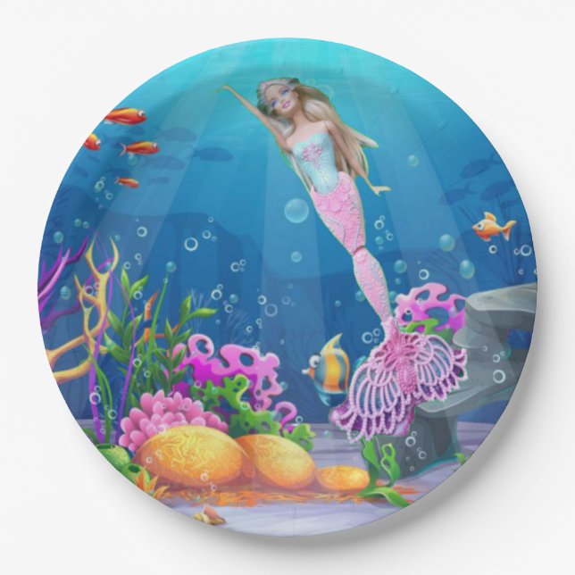 Famous Mermaid Paper Plate (Front)